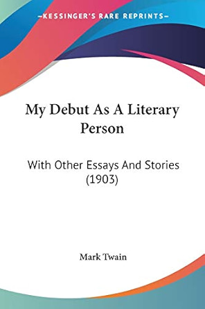 My Debut as a Literary Person
